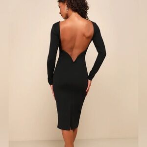 Lulus Black Backless Midi Dress Vavavoom